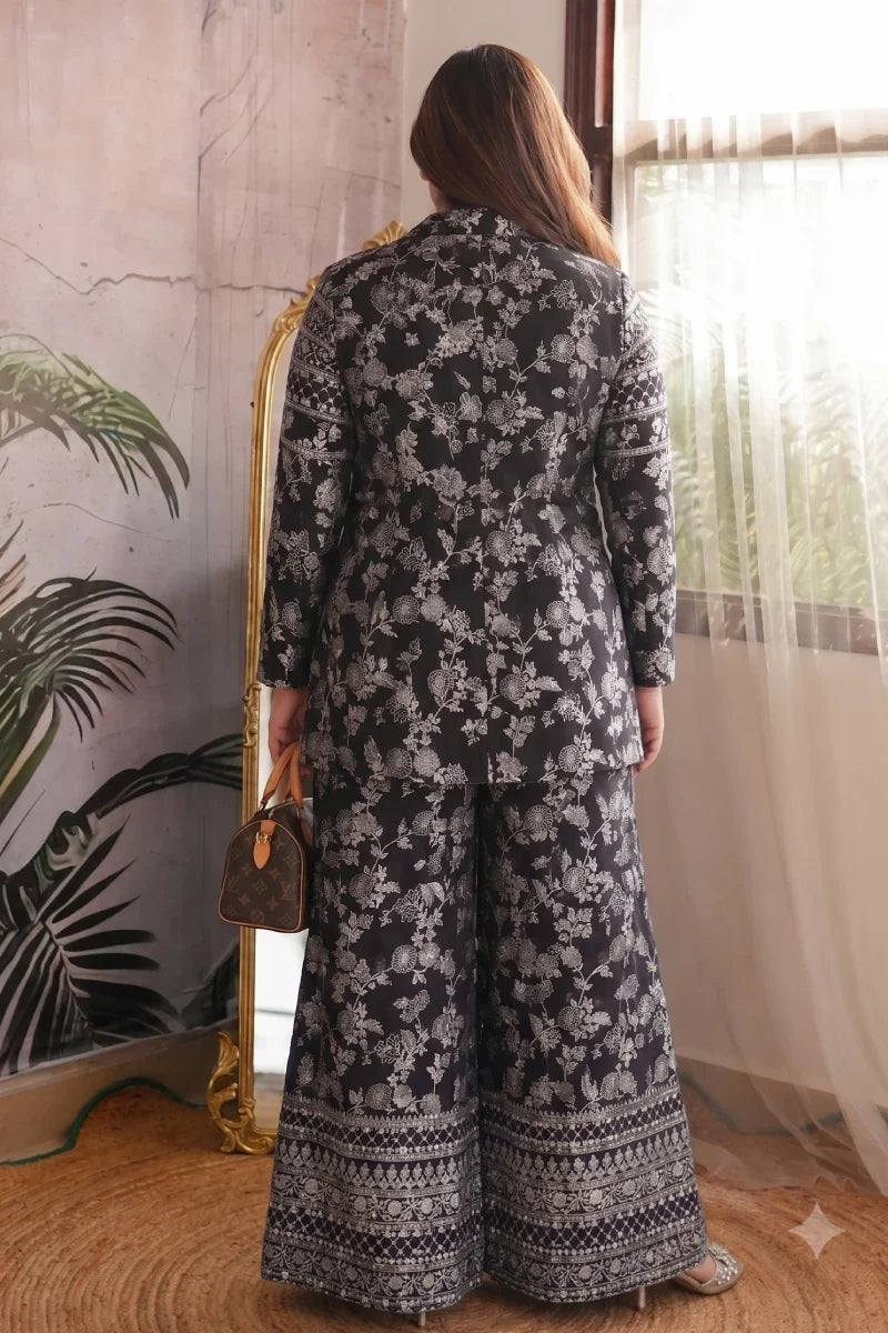 Black Brocade Co-ord Set