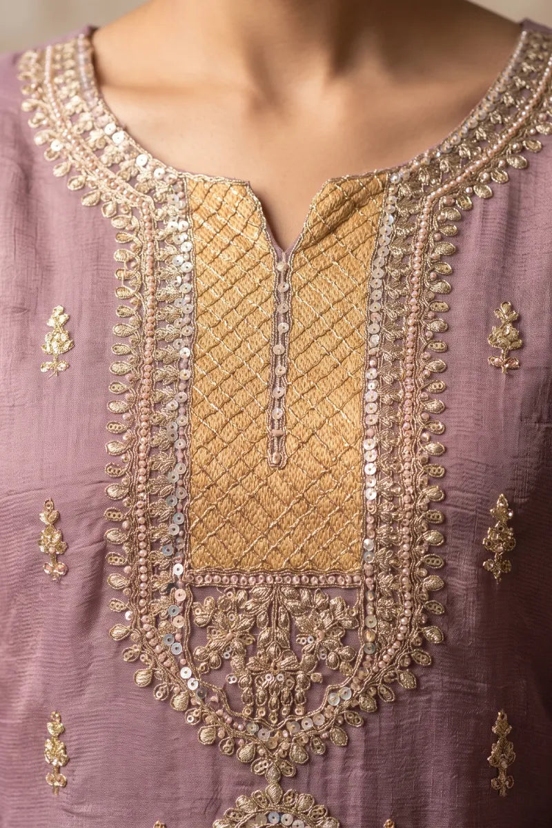 Pink Salsa Silk Beads Salwar Suit
