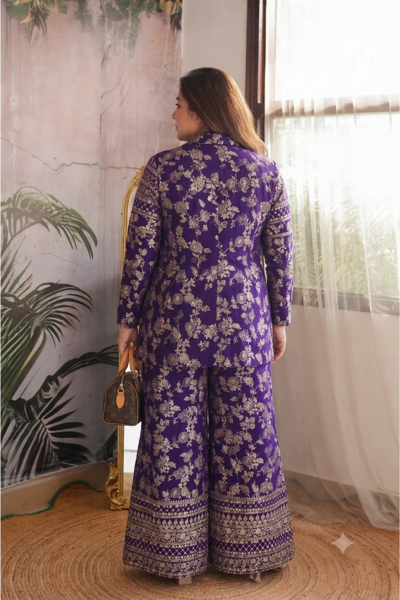Purple Brocade Co-ord Set