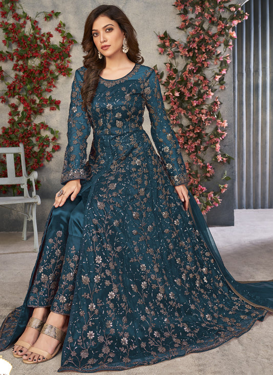 Rama Net Embroidered Anarkali Suit