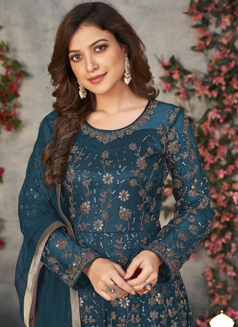 Rama Net Embroidered Anarkali Suit