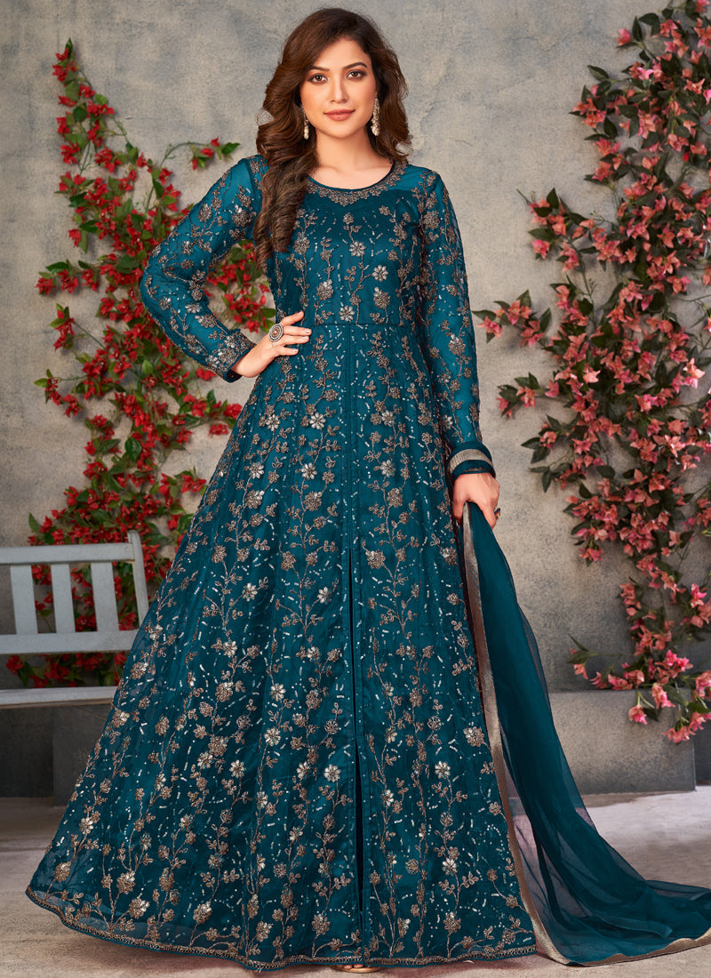 Rama Net Embroidered Anarkali Suit
